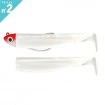 Комплект от джиг глава 5.0г и 2 тела Fiiish Black Minnow 90 No2 Combo Shore - цвят White/Red