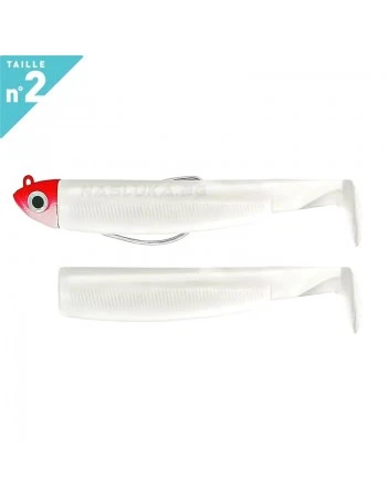 Комплект от джиг глава 5.0г и 2 тела Fiiish Black Minnow 90 No2 Combo Shore - цвят White/Red