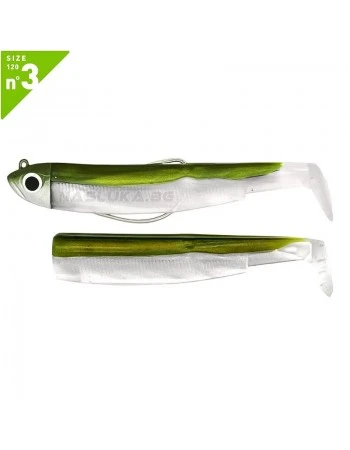 Комплект от джиг глава 25г и 2 тела Fiiish Black Minnow 120 No3 Combo Off Shore - Kaki
