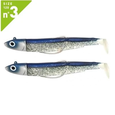 Fiiish BM 120 No3 Double Combo Off Shore Barracuda Blue Комплект от 2 джиг глави 25г и 2 тела Fiiish Black Minnow 120 No3 Double Combo Off Shore - Barracuda Blue