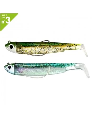 Комплект от 2 джиг глави 25г и 2 тела Fiiish Black Minnow 120 No3 Double Combo Off Shore - Khaki & Ghost Minnow