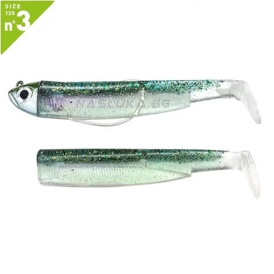 Fiiish BM 120 No3 Combo Shore Ghost Minnow Комплект от джиг глава 12г и 2 тела Fiiish Black Minnow 120 No3 Combo Shore - Ghost Minnow