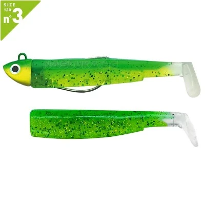 Fiiish BM 120 No3 Combo Search Lime Juice Комплект от джиг глава 18г и 2 тела Fiiish Black Minnow 120 No3 Combo Search - Lime Juice
