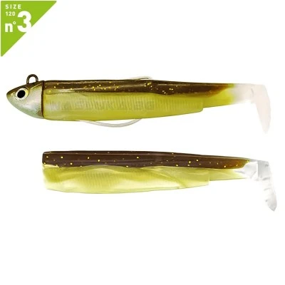 Комплект от джиг глава 18г и 2 тела Fiiish Black Minnow 120 No3 Combo Search - Sparkling Brown