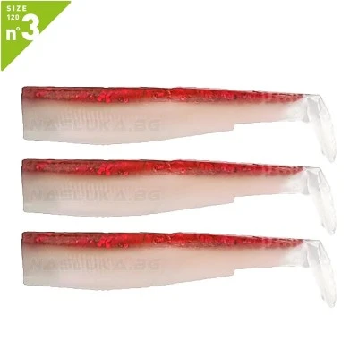Силиконови примамки Fiiish Black Minnow 120 No3 - 3 бр. - Red Glow