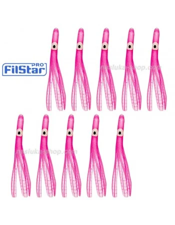 Силиконови октоподи FilStar Shirasu - Pink Glitter - 10 бр.