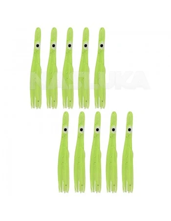 Силиконови октоподи FilStar Shirasu - Chartreuse Glitter - 10 бр.