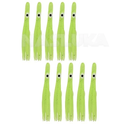 Силиконови октоподи FilStar Shirasu - Chartreuse Glitter - 10 бр.