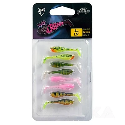 Комплект шадове Fox Rage Micro Fry UV 4см - Mixed - 8 бр.