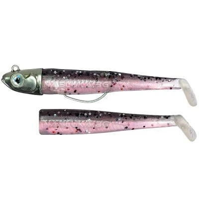 GT Bio Roller Shad Combo Black Mullet Комплект от Две тела с Джиг глава и Кука GT-Bio Roller Shad Combo - Black Mullet