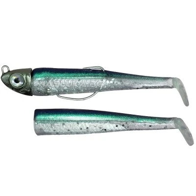 GT Bio Roller Shad Combo Blue Kamaleo Комплект от Две тела с Джиг глава и Кука GT-Bio Roller Shad Combo - Blue Kamaleo