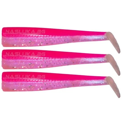Комплект силиконови тела GT-Bio Roller Shad - Rose Fluo UV