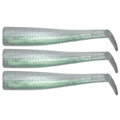 Комплект силиконови тела GT-Bio Roller Shad - White Shad