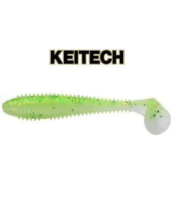 Силиконови примамки в пакет Keitech Swing Impact 7.6см, 10 бр., цвят LT62T Chart Lime Shad
