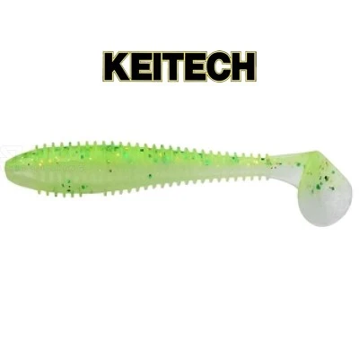 Swing Impact 7.6см, 10 бр., цвят LT62T Chart Lime Shad Силиконови примамки в пакет Keitech Swing Impact 7.6см, 10 бр., цвят LT62T Chart Lime Shad