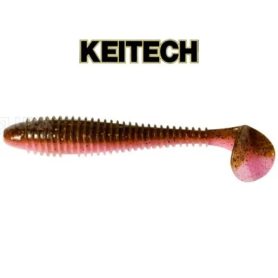 Силиконови примамки в пакет Keitech Swing Impact 8.9см, 8 бр., цвят LT52T Green Pumpkin Pink