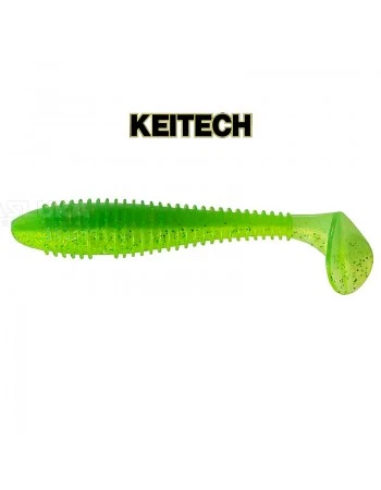 Силиконови примамки в пакет Keitech Swing Impact 5см, 12 бр., цвят 424T Lime/Chartreuse