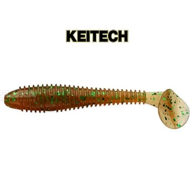 Силиконови примамки в пакет Keitech Swing Impact 11.4см, 6 бр., цвят EA02S Peach Green FLK