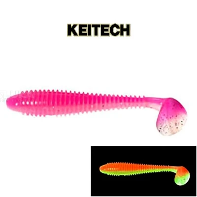 Силиконови примамки в пакет Keitech Swing Impact 8.9см, 8 бр., цвят LT47 Pink Glow