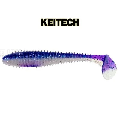 Силиконови примамки в пакет Keitech Swing Impact 8.9см, 8 бр., цвят LT45T Purple Ice Shad