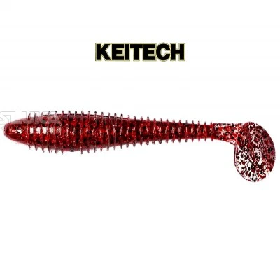 Силиконови примамки в пакет Keitech Swing Impact 10.2см, 8 бр., цвят LT65S Red Devil