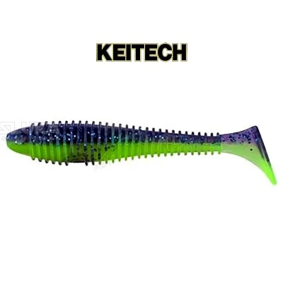 Силиконови примамки в пакет Keitech Swing Impact 5см, 12 бр., цвят PAL06T Violet Lime Belly