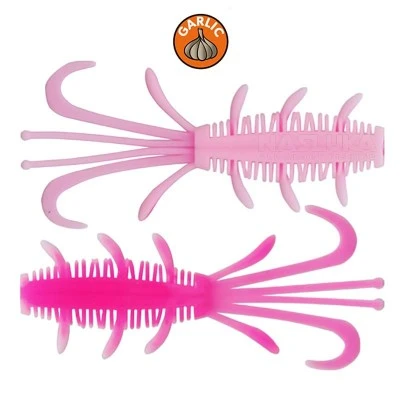 Силиконови примамки за риболов на пъстърва Kinetic NYX White/Pink 6.5см, 10 бр.
