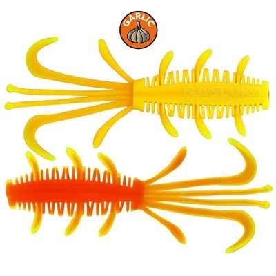 Силиконови примамки за риболов на пъстърва Kinetic NYX Yellow/Orange 6.5см, 10 бр.