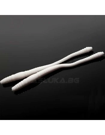 Силиконови червеи Libra Lures Dying Worm - 7.0см - 15бр. - аромат Cheese - цвят 001 White