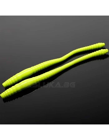 Силиконови червеи Libra Lures Dying Worm - 7.0см - 15бр. - аромат Krill - цвят 027 Apple Green