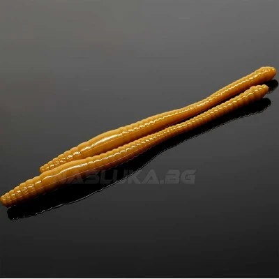 Силиконови червеи Libra Lures Dying Worm - 7.0см - 15бр. - аромат Krill - цвят 036 Coffee Milk