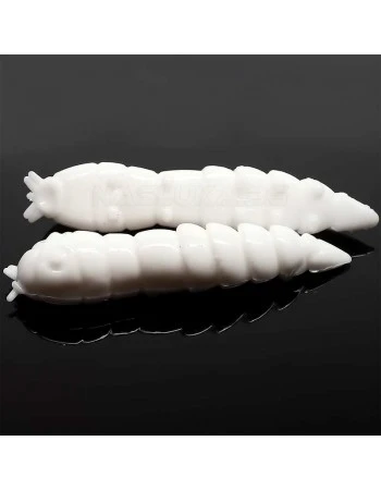 Силиконови примамки Libra Lures Kukolka 4.2см - 10 бр. - аромат Cheese - цвят 001 White