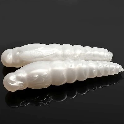Силиконови ларви Libra Lures Largo Slim 2.8см - 15 бр. - аромат Cheese - цвят 004 Silver Pearl