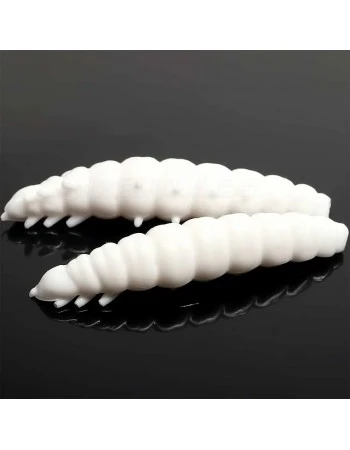 Силиконови ларви Libra Lures Larva 3.5см - 12 бр. - аромат Cheese - цвят 001 White
