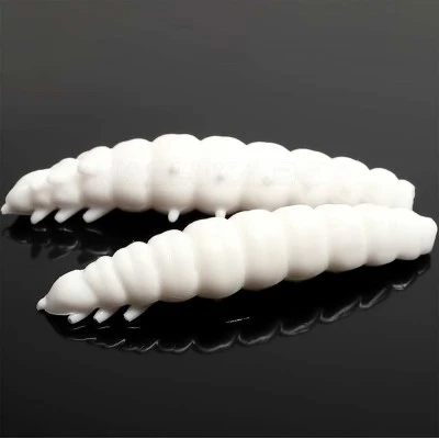 Силиконови ларви Libra Lures Larva 3.0см - 15 бр. - аромат Cheese - цвят 001 White