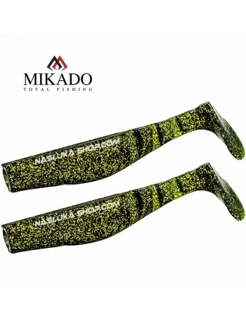 Сет от 2 броя силиконови шадове Mikado Fishunter - Dark Mix - цвят Black/Yellow Glitter