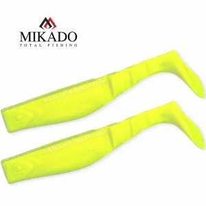 Сет от 2 броя силиконови шадове Mikado Fishunter, Fluo Mix, цвят Yellow Сет от 2 броя силиконови шадове Mikado Fishunter, Fluo Mix, цвят Yellow