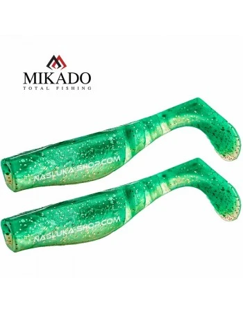 Сет от 2 броя силиконови шадове Mikado Fishunter - Fluo Mix - цвят Green/Silver