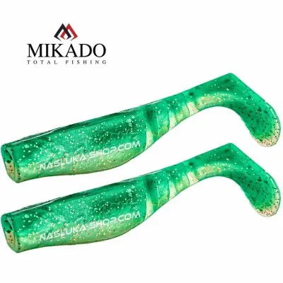 Сет от 2 броя силиконови шадове Mikado Fishunter, Fluo Mix, цвят Green/Silver
