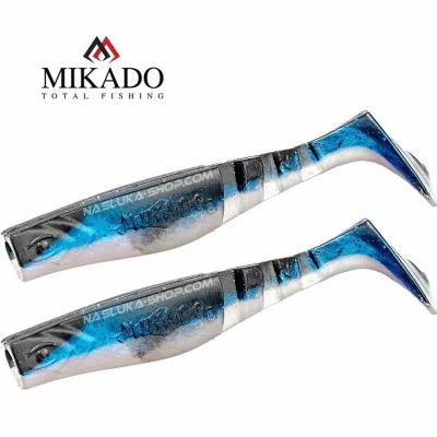 Сет от 2 броя силиконови шадове Mikado Fishunter - Natural Mix - цвят Blue Silver Fish