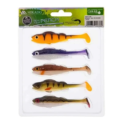 Микс от силиконови шадове Mikado Real Fish Perch 8см - 5 бр.
