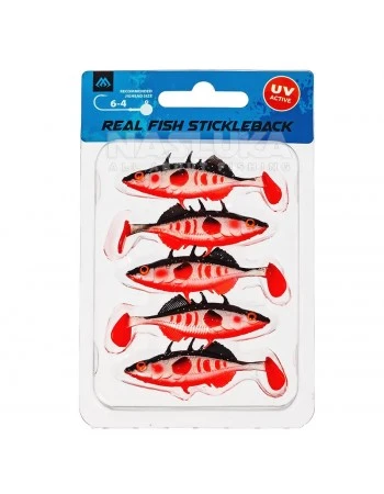 Силиконови шадове Mikado Real Fish Stickleback 8см, 5 бр., цвят Roach