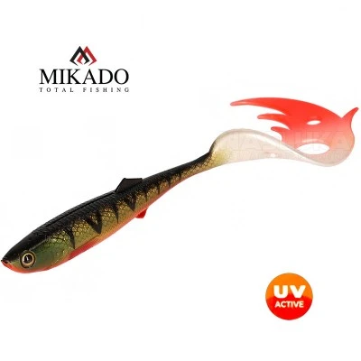 Sicario Pike Tail 14см, цвят Bloody Perch Сет от 2 силиконови примамки Mikado Sicario Pike Tail 14см, цвят Bloody Perch