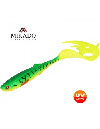 Сет от 4 силиконови примамки Mikado Sicario Pike Tail 10.5см, цвят Fire Tiger