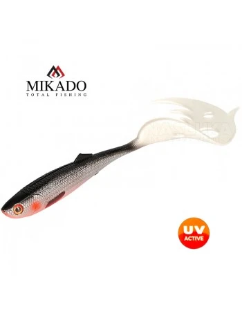 Сет от 4 силиконови примамки Mikado Sicario Pike Tail 10.5см, цвят Roach
