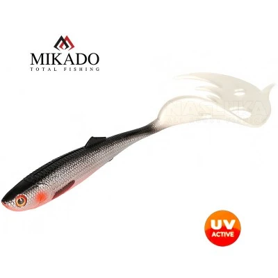 Sicario Pike Tail 14см, цвят Roach Сет от 2 силиконови примамки Mikado Sicario Pike Tail 14см, цвят Roach