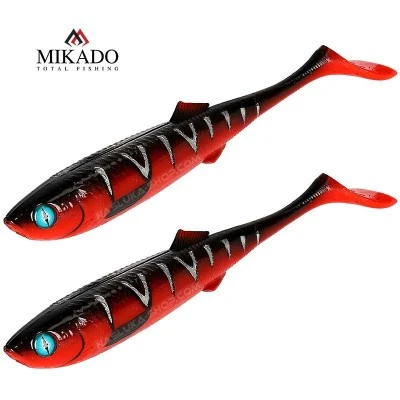 Сет от 2 бр. силиконови шадове Mikado Sicario 14см - цвят Red Tiger