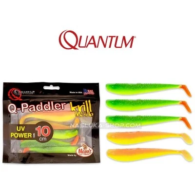 Сет силиконови шадове Quantum Q-Paddler Shad - UV Power - 10 см - 5 бр.