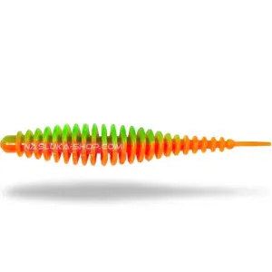 Силиконови ароматизирани примамки Magic Trout T-Worm I-Tail, Neon Green Orange Силиконови ароматизирани примамки Magic Trout T-Worm I-Tail, Neon Green Orange