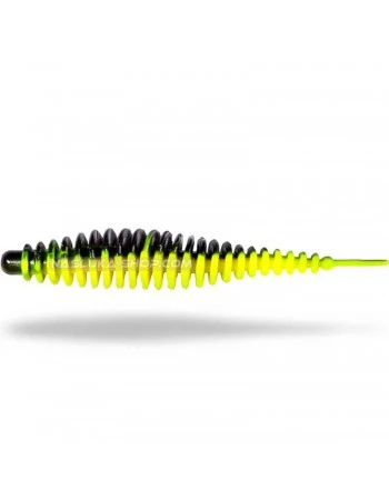 Силиконови ароматизирани примамки Magic Trout T-Worm I-Tail - Neon Yellow Black
